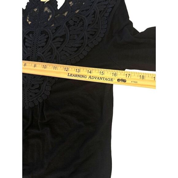Anthropologie Meadow Rue Black Long Sleeve Blouse w/ Embroidery Design Boho XS - Picture 8 of 8